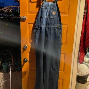 Carhartt Men's Dark Blue Denim Overalls